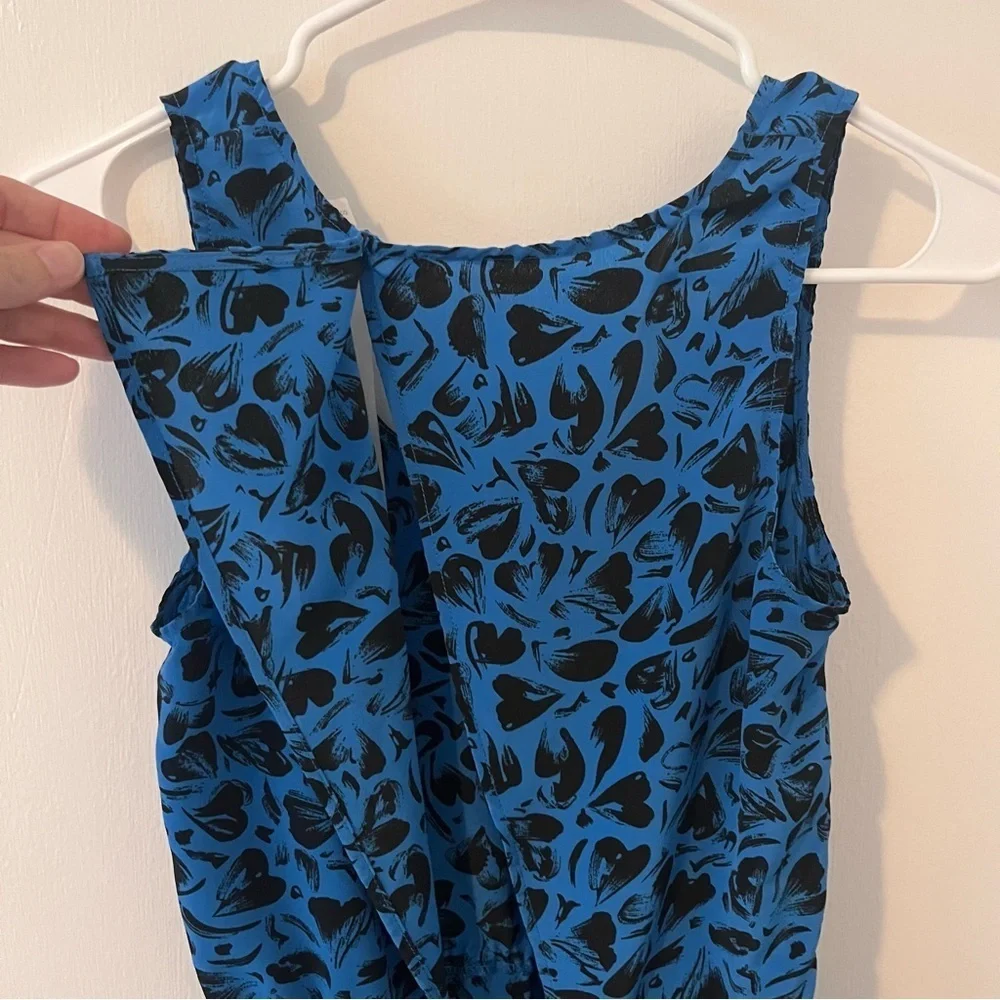 Reformed Urban Outfitters Mini Dress Sleeveless Blue Black Hearts Cutout Small